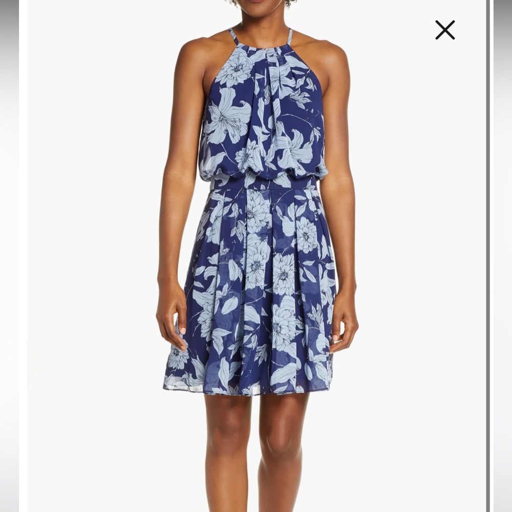 Eliza J Floral Print Halter Dress